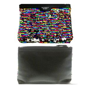Victoria's Secret Multicolor Sequin Glitter Clutch Bag-8.75" L, 7.25" H, 1.75" D